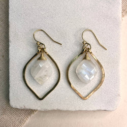 Moonstone Mini Petal Earrings
