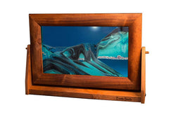 Alder Wood (Traditional) Moving Sand Art Pictures: Ocean Blue / Medium