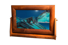 Alder Wood (Traditional) Moving Sand Art Pictures: Ocean Blue / Small