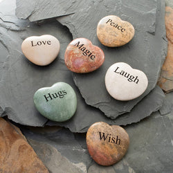 Miracle Stones - Jasper/Marble Heart Stones with Words: 2