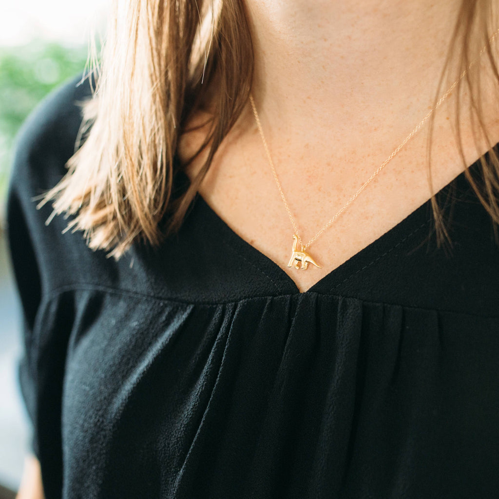 Dino Necklace: T-Rex / Gold