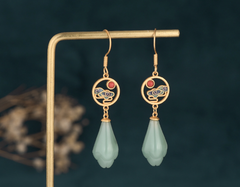 Chinese Style Enamel  Sunrise Earrings