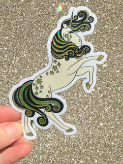 Glitter Unicorn STICKER 3 Inch