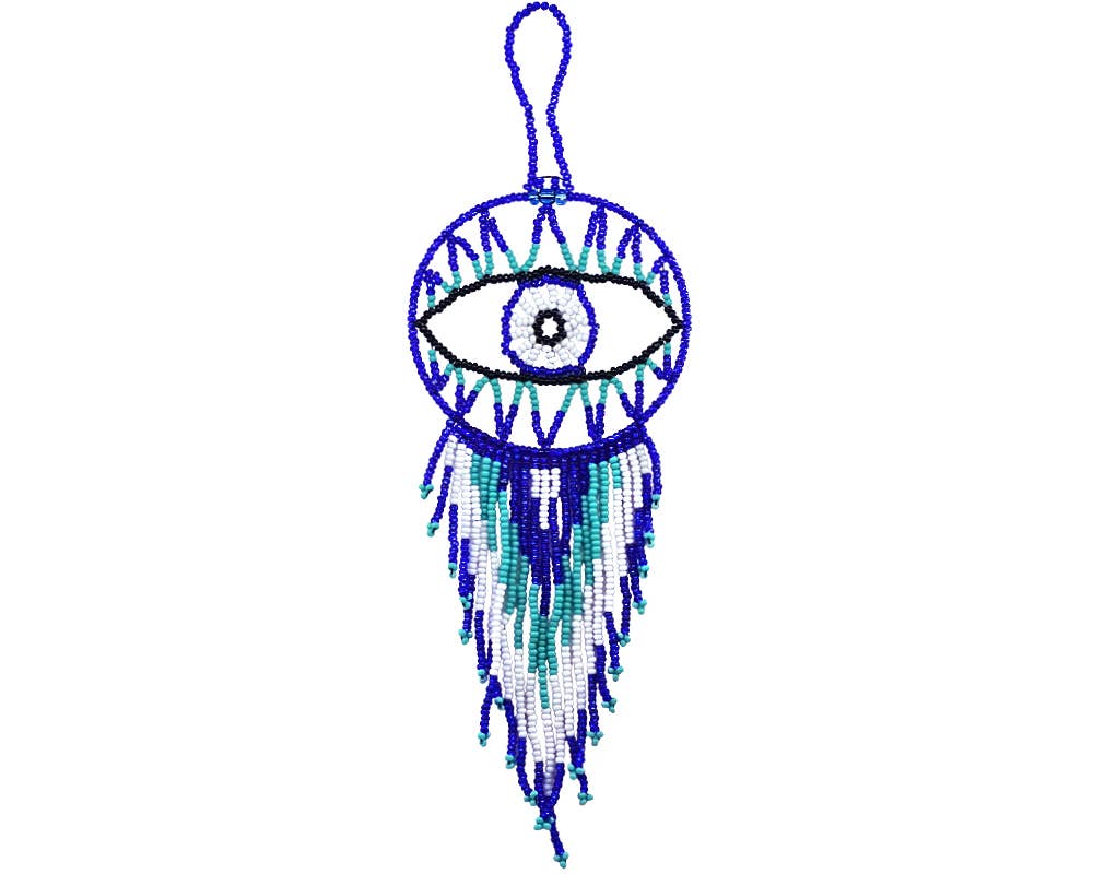 Round Beaded Evil Eye Dream Catcher Hanging Ornament
