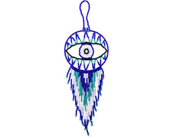 Round Beaded Evil Eye Dream Catcher Hanging Ornament