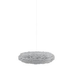 Eos Esther Large Plug-In Pendant in Grey, White cord