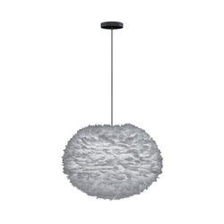 Eos XL Hardwired Pendant in Grey, Black Cord