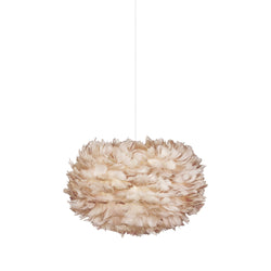 Eos Medium Plug-In Pendant in Light Brown, White Cord