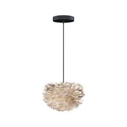 Eos Micro Hardwired Pendant in Light Brown, Black Cord