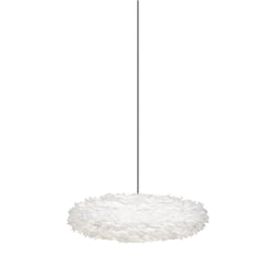 Eos Esther Large Plug-In Pendant in White, Black cord