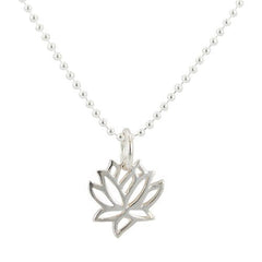 Delicate and Tiny Cut Out Lotus Flower Pendant on a 16