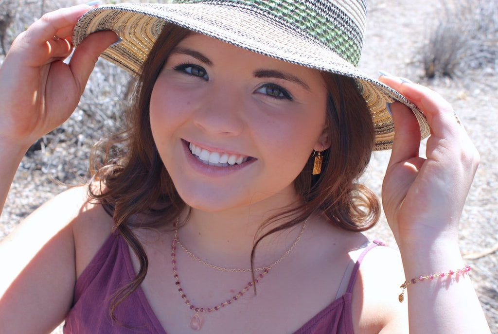 Pink Tourmaline and Rose Quartz Layer Necklace