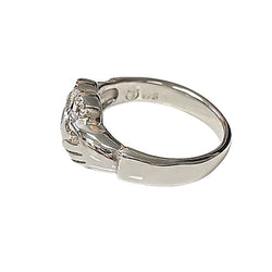 Large Heavy Irish Friendship & Love Band Celtic Claddagh Ring in Sterling Silver, Sizes 5, 8, and 9