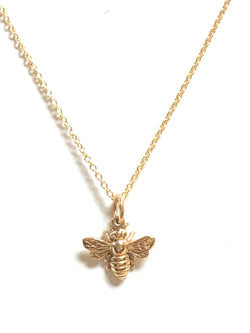 Tiny Gold Honey Bee Necklace