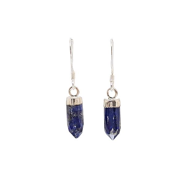 New Stones! Silver Gemstone Point Dangle Earrings