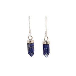 New Stones! Silver Gemstone Point Dangle Earrings