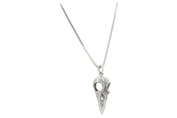 Bird Skull Necklace in Sterling Silver on 24