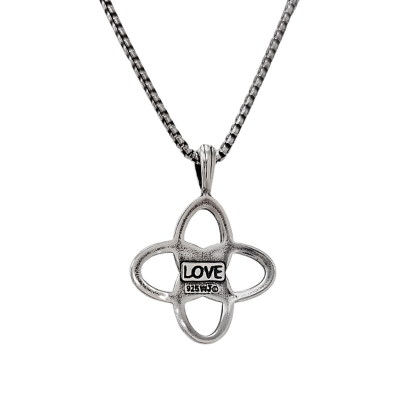 Celtic Love Knot Necklace in Sterling Silver on a 18