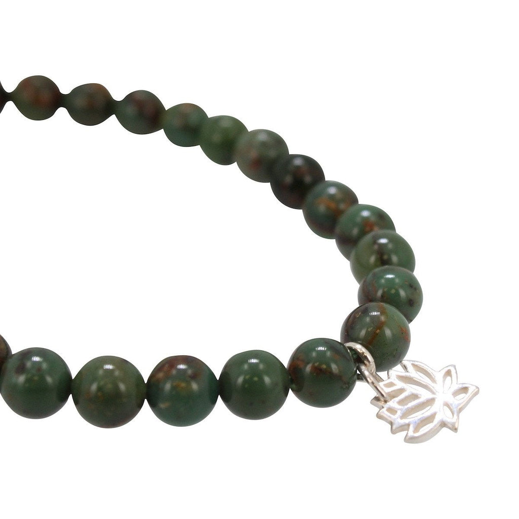 6mm Turquoise Lotus Stretch Bracelet