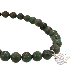 Turquoise Lotus Stretch Bracelet - 6mm, 6.5