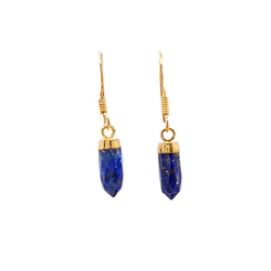 Gold Gemstone Point Dangle Earrings
