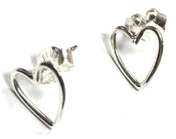 Small Heart Stud Earrings in Sterling Silver