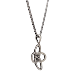 Celtic Love Knot Necklace in Sterling Silver on a 18