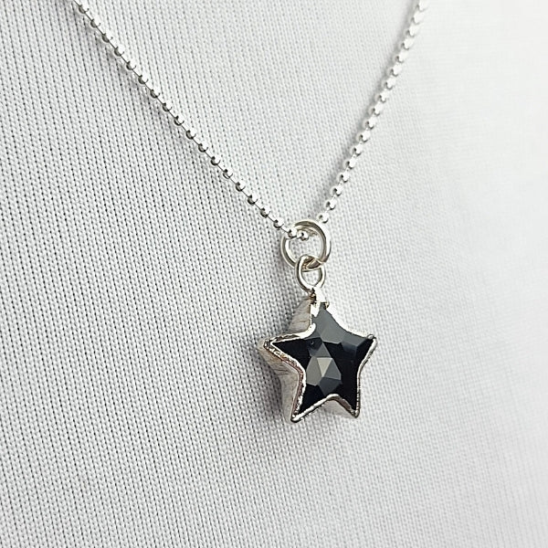 Star Shape Gemstone Necklace in Sterling Silver, Stone Choice