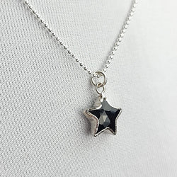 Star Shape Gemstone Necklace in Sterling Silver, Stone Choice