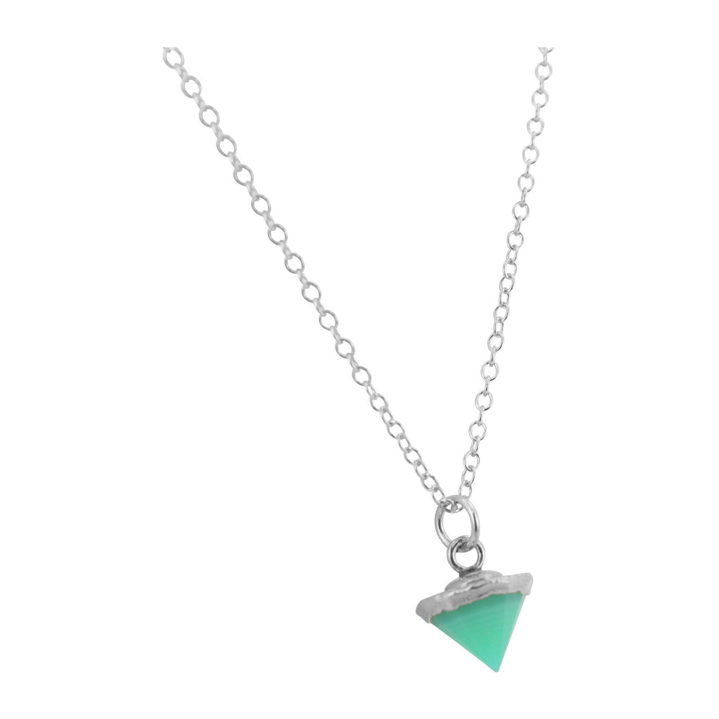 Silver Gemstone Spike Necklace in Stone Choice