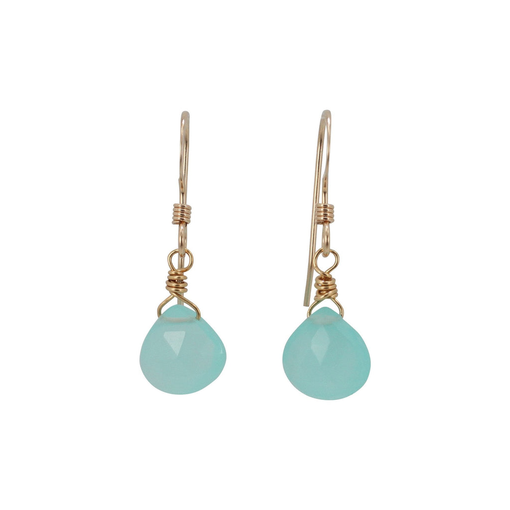 Aqua Chalcedony Dangle Earrings