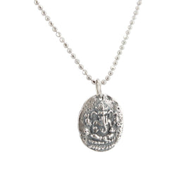 Ancient Ganesh Coin Necklace in Sterling, 16