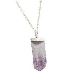 Amethyst Gemstone Necklace on a 20 Inch Rolo Chain
