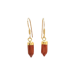 Gold Gemstone Point Dangle Earrings