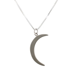 Crescent Moon Necklace in Bronze or Silver 24