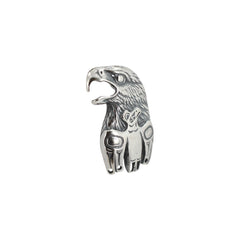 Mens Eagle Totem Pendant in Sterling Silver