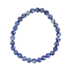Blue Lapis Stretch Bracelet - 6mm, 6.5