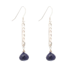 As Seen On Jane the Virgin - Lapis Dangle Earrings in Sterling Silver or Gold