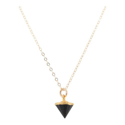 Gold Gemstone Spike Necklace, Stone Choice, Onyx