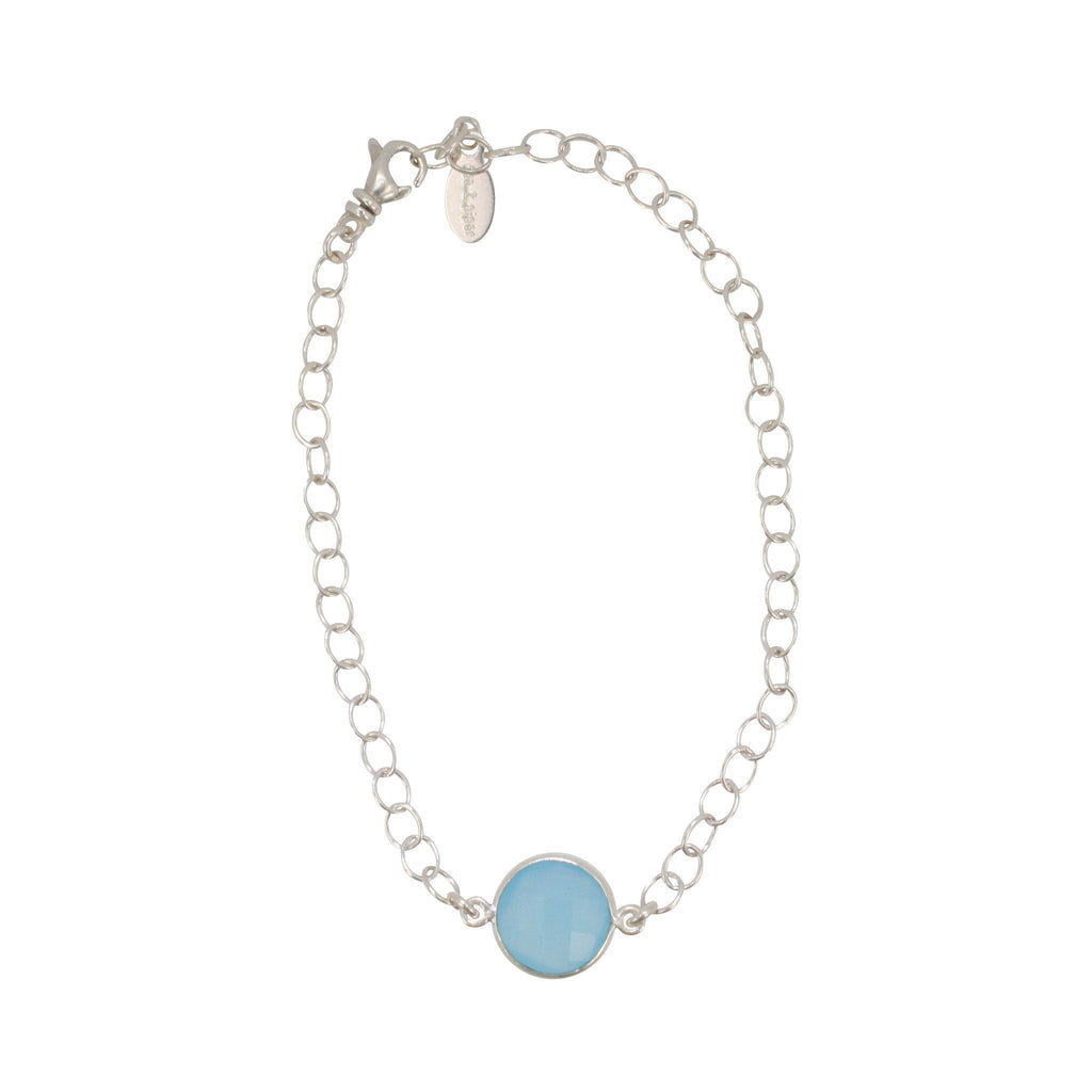 Round Gemstone Bracelet in Sterling Silver, Choose Your Color
