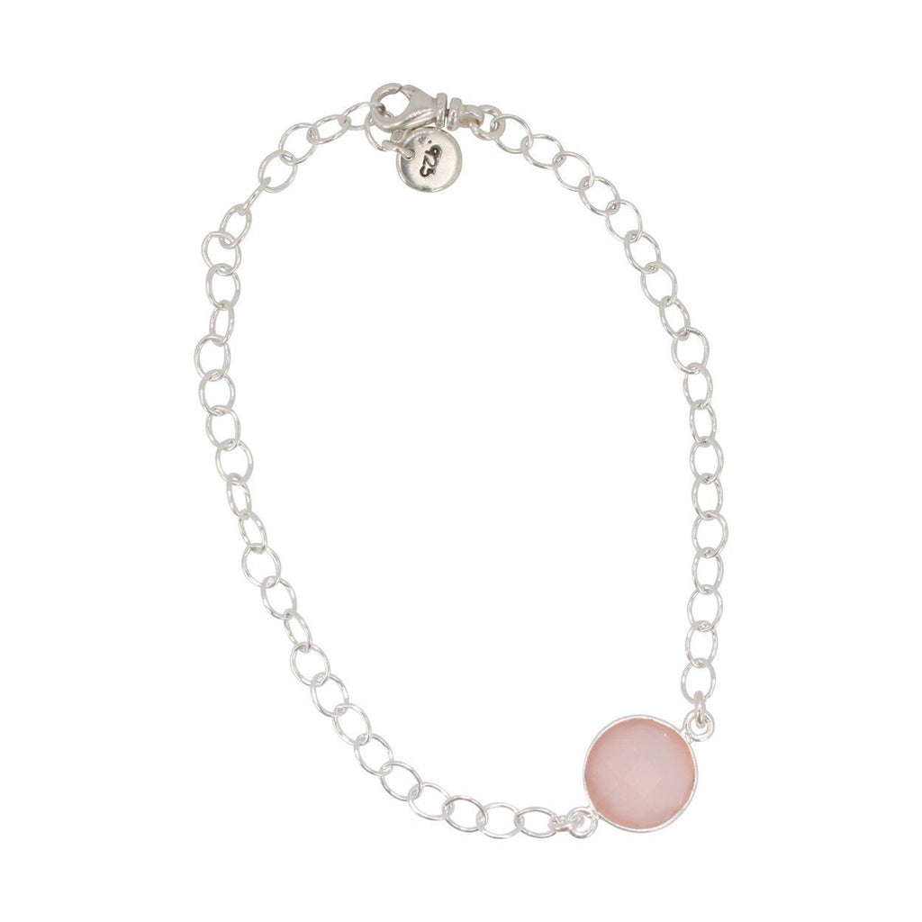 Round Gemstone Bracelet in Sterling Silver, Choose Your Color