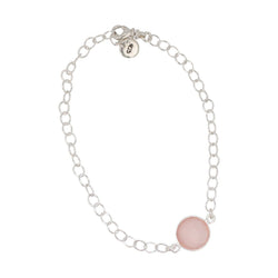 Round Gemstone Bracelet in Sterling Silver, Choose Your Color