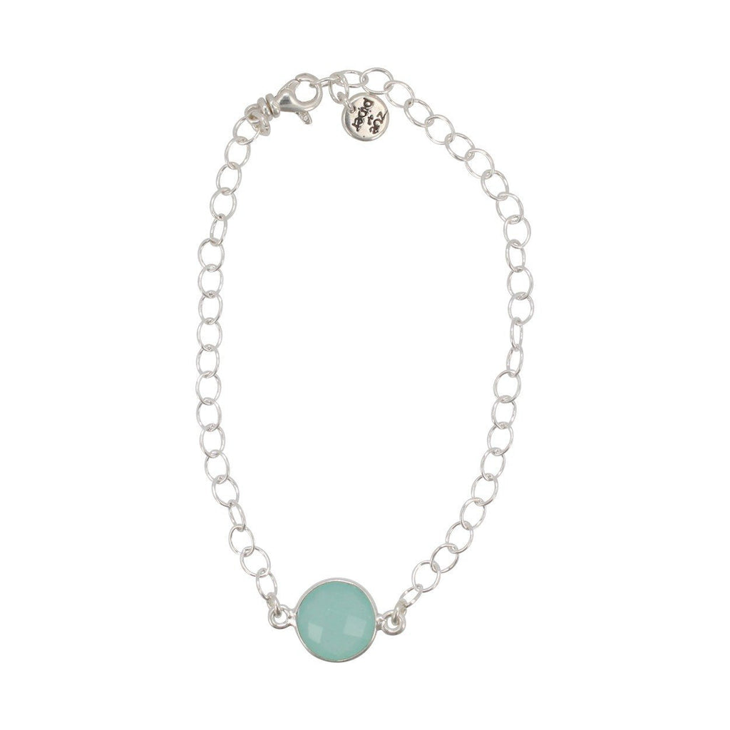 Round Gemstone Bracelet in Sterling Silver, Choose Your Color