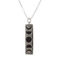 New Moon Phase Necklace with Wood