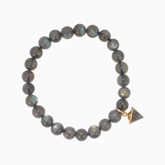 Intuition Bracelet - 8mm Labradorite Energy Bracelet with Charm