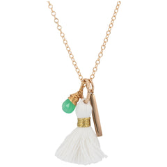 Tassel, Bar, and Chrysoprase Necklace
