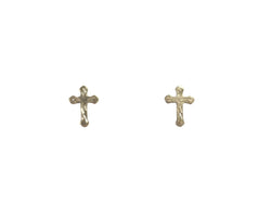 Tiny Cross Stud Earrings in Sterling Silver for Children or Women