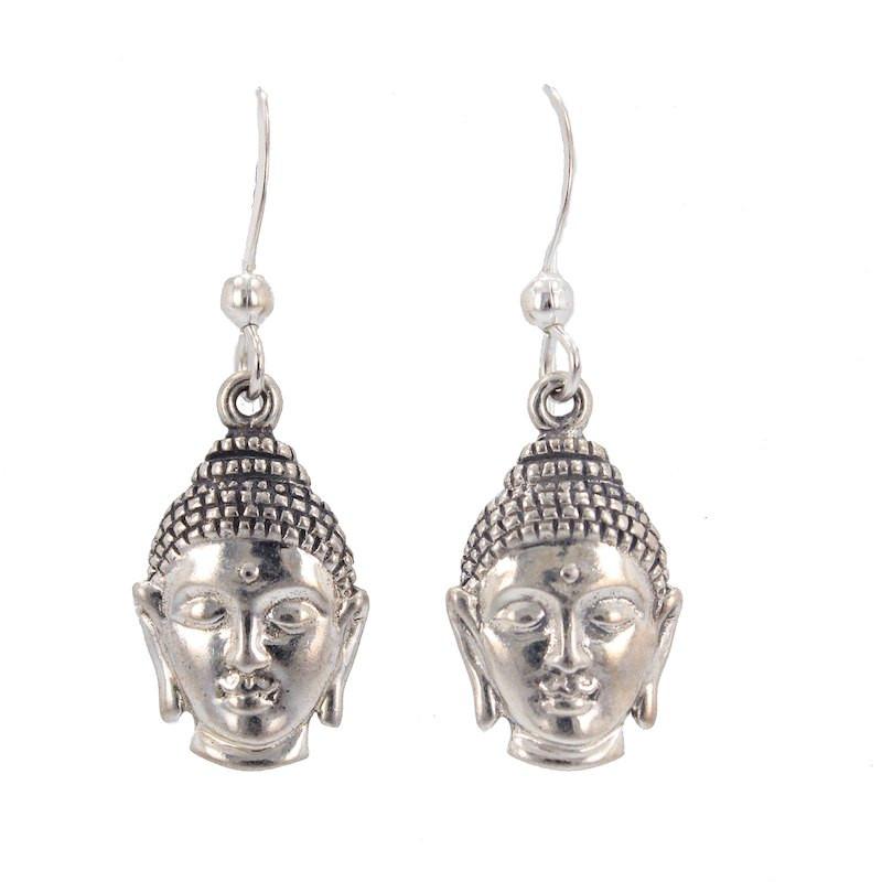 Dangle Buddha Earrings in Sterling Silver