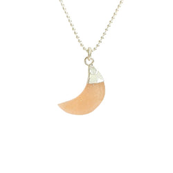 Crescent Moon Gemstone Necklace in Sterling Silver, 12 Stone Choice