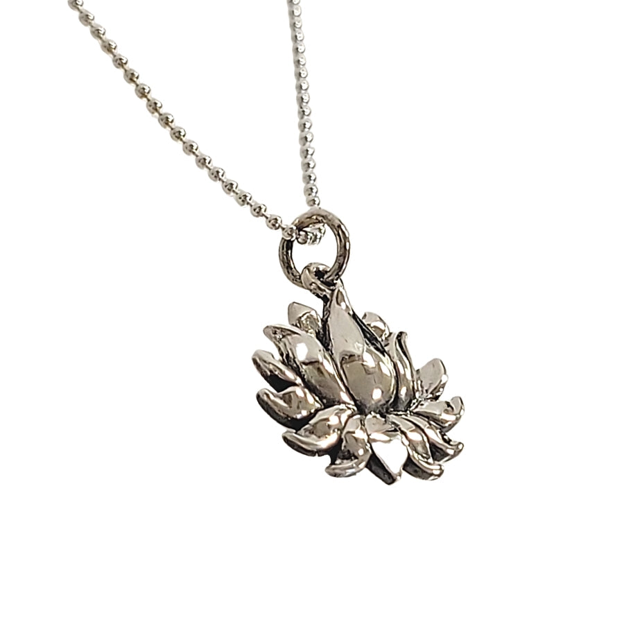 Lotus Necklace in Sterling Silver